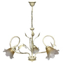 Lampadario 3xE14 Montatura Avorio Oro Vetro Satinato Sfumato Ambra E-Energy Melania