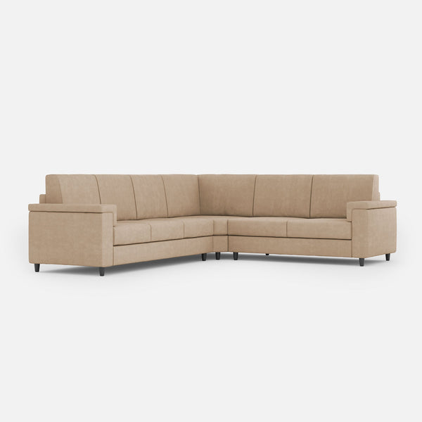 acquista Divano Angolare 6 Posti 286x246x85 cm Marrak in Tessuto Beige