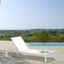 Lettino Prendisole da Giardino 74x200xH98 cm in alluminio e textilene Share Bianco 