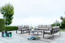 Divano da Giardino 2 Posti 134x78x84h cm in Alluminio e PP Merrigan Antracite 