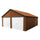 Cabane de jardin en tôle d'acier 664x721x372 cm Bois