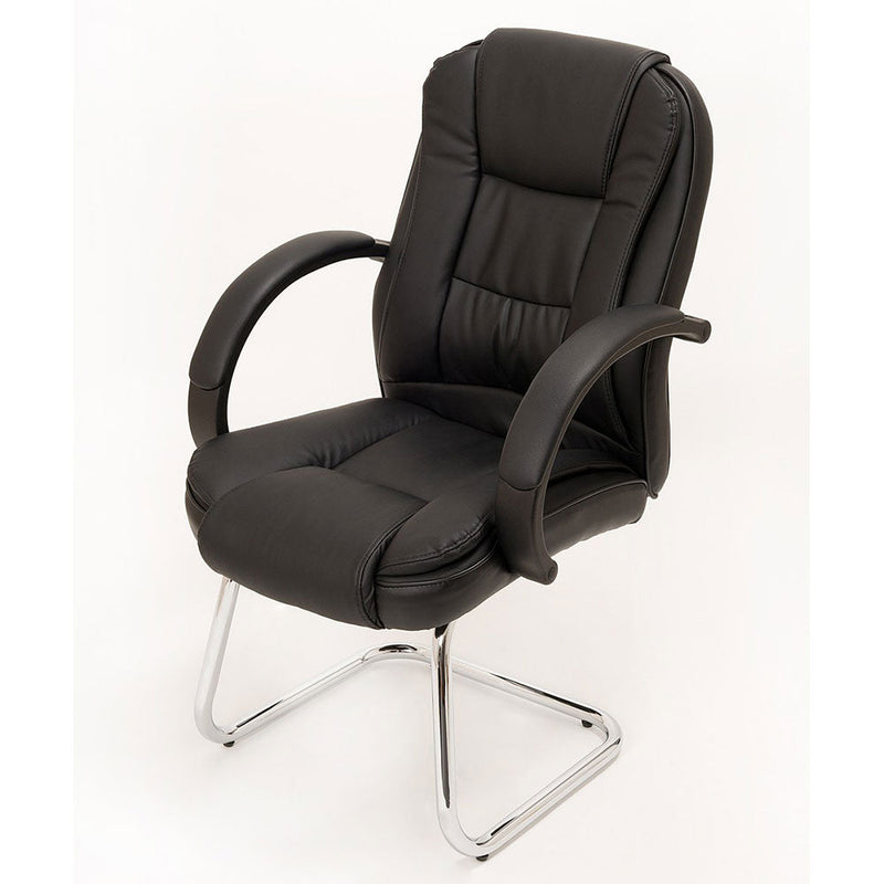 Coppia di Sedie Poltroncine Visitatore in Similpelle da Ufficio Bozzini Smoke Nero