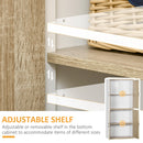Mobile Dispensa Cucina 4 Ante 80x40x182 cm in MDF Bianco e Legno