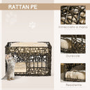Cuccia per Gatti 2 Ripiani 56x41x45 cm in Vimini Sintetico Marrone