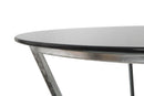 Tavolo Bar Oslo Ø60x105 cm in Ferro e Vetro Argento e Nero