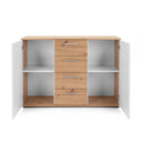 Credenza Jacky 2 2 ante e 4 cassetti 120x85h cm rovere bianco