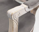 Poltrona Charlene in Velluto Taupe 55x51x100 h cm in Legno Tortora