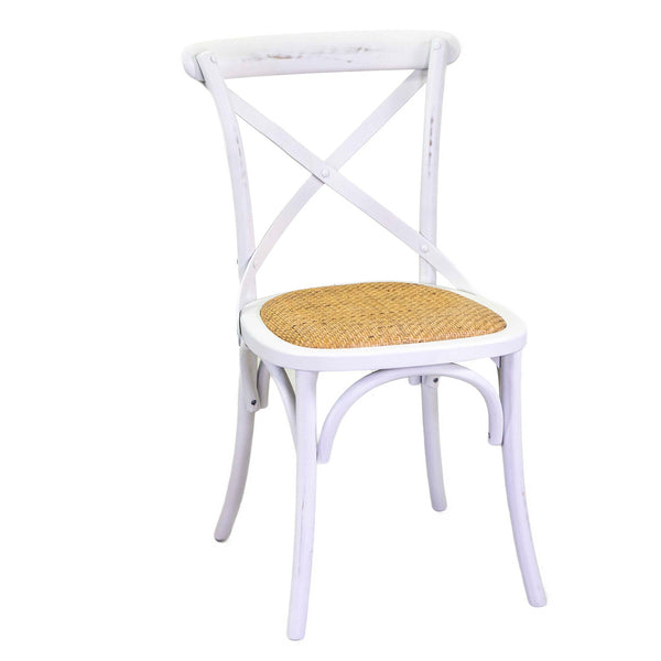 Chaise en bois Adami Cross 51x55H46,5/89cm Blanc antique sconto