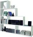 Libreria di Design 145x29x145 cm Scaffale in Legno Bianco Lucido