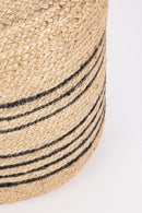 Pouf Ø 45 cm Ankit in Fibre Naturali Nero