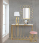 Console Amelie 120x43x80 cm in Ferro e Vetro Oro