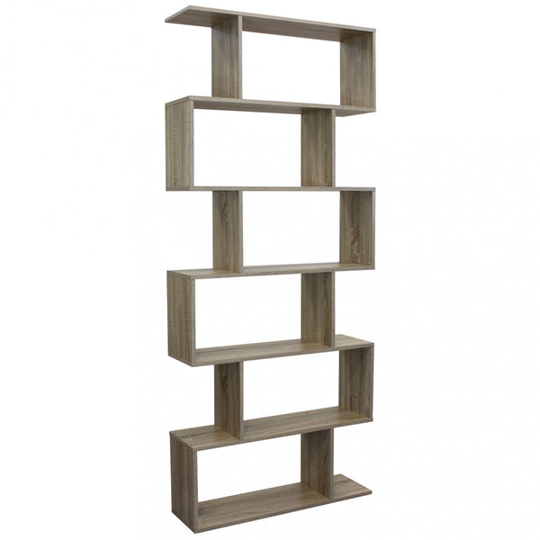 Bibliothèque Alana 80x23,5x190,5 h cm en aggloméré bilaminé naturel sconto