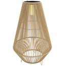 Lampada Solare Impermeabile con Accensione Automatica, in Rattan e Acciaio, 35x35x55 cm, Giallo      
