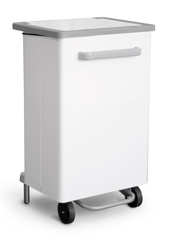 Pattumiera Per Raccolta Differenziata 47x37xh83 cm In Acciaio Verniciato a Pedale Bianco prezzo