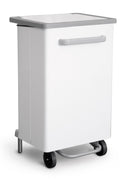 Pattumiera Per Raccolta Differenziata 47x37xh83 cm In Acciaio Verniciato a Pedale Bianco