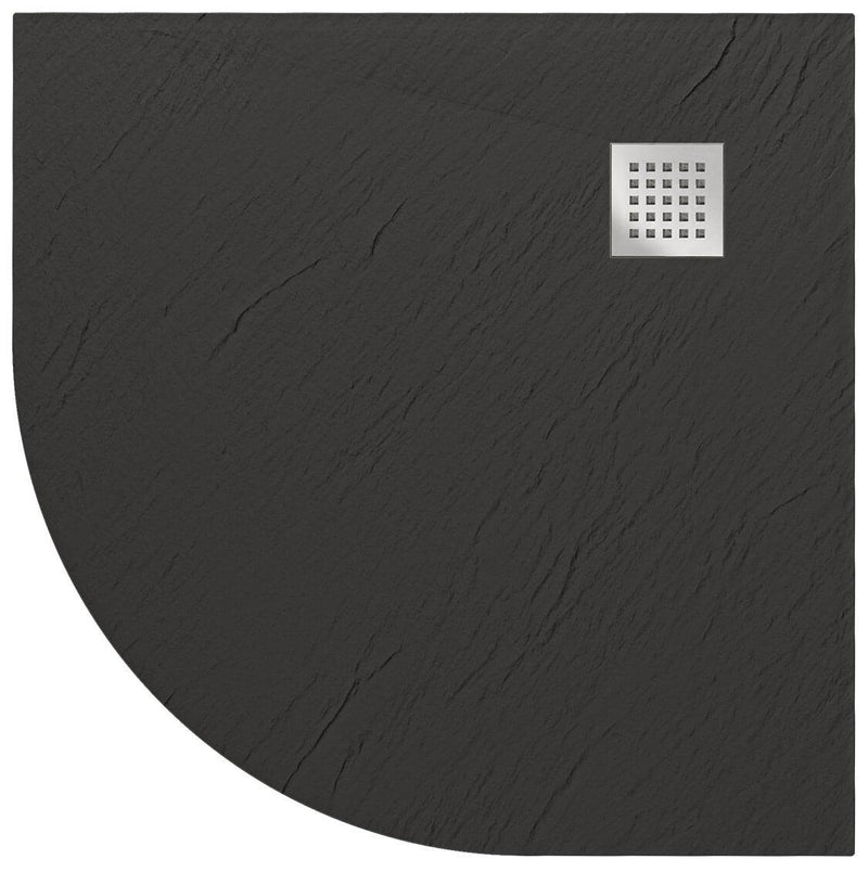 Piatto Doccia Semicircolare 90x90 cm in Acrilico Fosterberg Azalea 4 Antracite