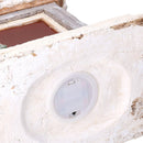 Camino in Resina con Led e pupazzo di neve bianco cm 41x22,5xh52