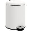 Pattumiera a Pedale 5 Litri 26,5x21x28 cm con Coperchio Frizionato in Metallo e PP Crema