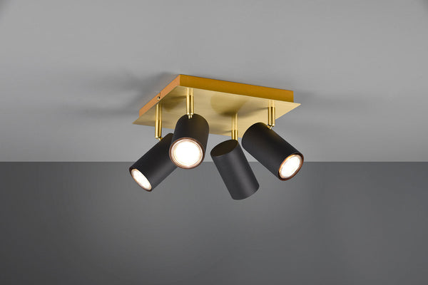 Plafoniera da Interno Attacco GU10 in Metallo Nero e oro sconto