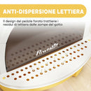 Lettiera per Gatti Chiusa 52x40,5x39 cm con Vassoio Estraibile Maniglia Paletta e 2 Filtri al Carbone Attivo in PP Giallo      