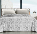 Copriletto in Jacquard Tinto Filo Cober Affi Cuori Grigio Perla Varie Misure