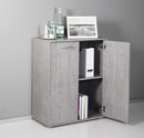 Armadietto Multiuso 2 Ante 87,6x35,3x72 cm in Truciolare Nobilitato Cemento