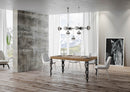 Tavolo Allungabile 200-304x90x77 cm Karamay Premium Quercia Natura Telaio Antracite 