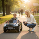 Macchina Elettrica per Bambini Licenza Ufficiale Mini Cooper S Cabrio 12V Sedili in Pelle e Telecomando Nero