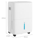 Deumidificatore Portatile 30L/Giorno Serbatoio 4L 3 Velocità e 4 Funzioni con Timer Bianco  