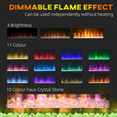 Camino Elettrico da Parete 98x27x54,5 cm Effetto Fiamma 2000W Bianco