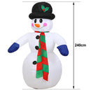 Gonfiabile Pupazzo di Neve Gigante 240 cm Luci LED Decorazioni Natalizie Esterno