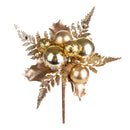 Set 12 Pick con Palline H13 cm Oro