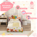 Letto per Bambini 3+ Anni 143x77x60 cm con Bordi e Sponde Rialzati in MDF Rosa  