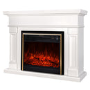 Camino Elettrico da Pavimento 102x136x33 cm Effetto Fiamma 1950W Riga & Richi Panna