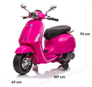 Moto Elettrica per Bambini Licenza Ufficiale Piaggio Vespa Sprint 12V con Rotelle Luci e Suoni Rosa