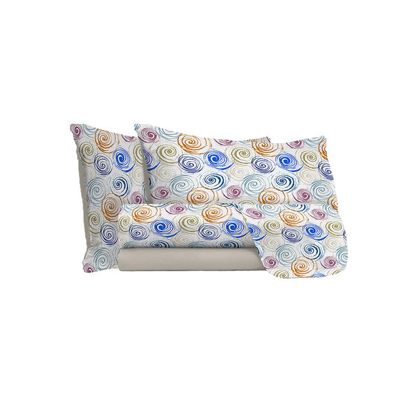 Parure de lit avec impression au-dessus et en dessous et taies d'oreiller Spirlas différentes tailles sconto