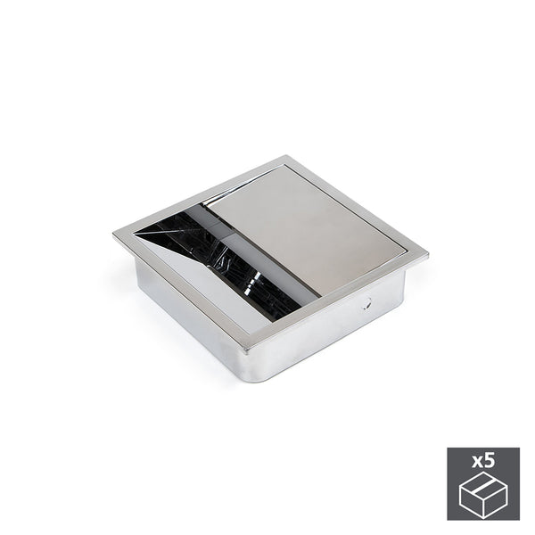 acquista Emuca Passe-câble de table encastrable carré en plastique chromé 85 x 85 mm 5 pièces