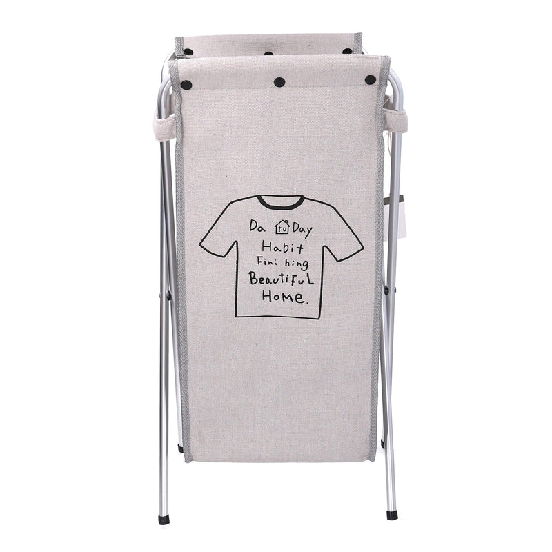 Cesto Portabiancheria in tessuto sacco grigio pieghevole cm 29x33,5xh66