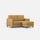 Canapé 2 places avec pouf 158x145x85 cm Karay en tissu ocre
