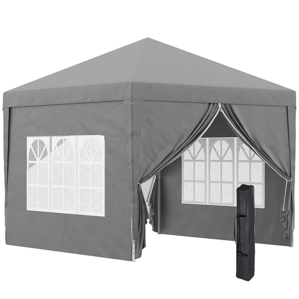 Gazebo da Giardino 3x3 m Pieghevole con 4 Pannelli Laterali in Acciaio e Tessuto Oxford Grigio Chiaro prezzo