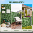 Rotolo di Siepe Finta per Balcone e Giardino 300x100 cm con Foglie di Edera in PE Verde Scuro      