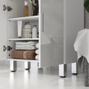 Mobile Bagno 60x30x93 cm con 2 Cassetti e Armadietto Rivestimento in Melamina Bianco  