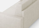 Divano Angolare 6 Posti 286x226x85 cm Sakar in Tessuto Latte