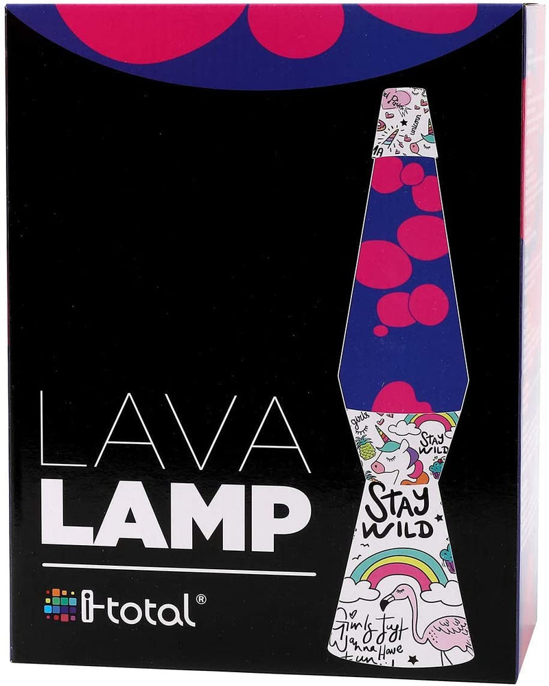 Lampada Lava Lamp 40cm Unicorno Magma con Glitter Colorati