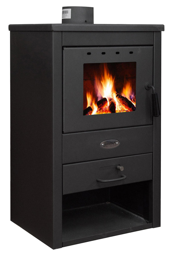 online Poêle à Bois 9kW 100 m3 en Acier Anthracite