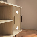 Mobile TV fino 55"" 2 Armadietti e 2 Ripiani 120x40x55 cm in Legno Canettato Rovere e Nero 