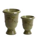 Set 2 Vaso Andalusia in ceramica verde scuro H 58 cm
