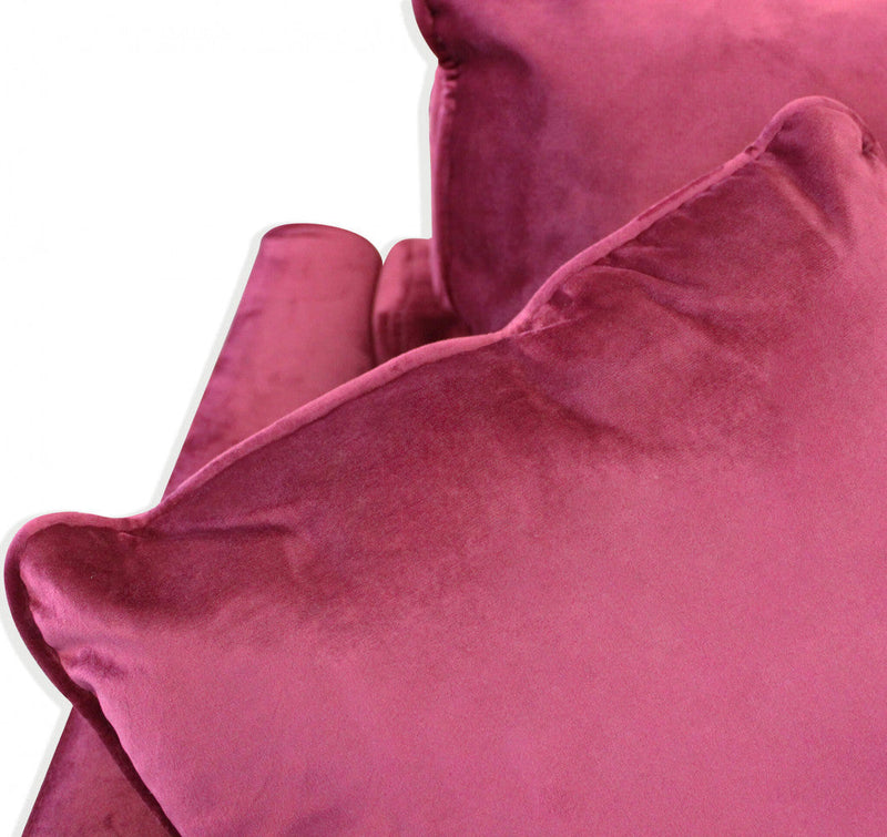 Divano 3 Posti Chandler 196x81x89 h cm in Velluto Rosso