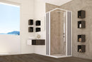 Box Doccia Angolare 2 Ante a Soffietto in PVC Apertura Centrale H185 cm Dorini Bianco Varie Misure