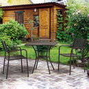 Tavolino da Giardino in Ferro Quadrato 70x70x71cm Old Noce